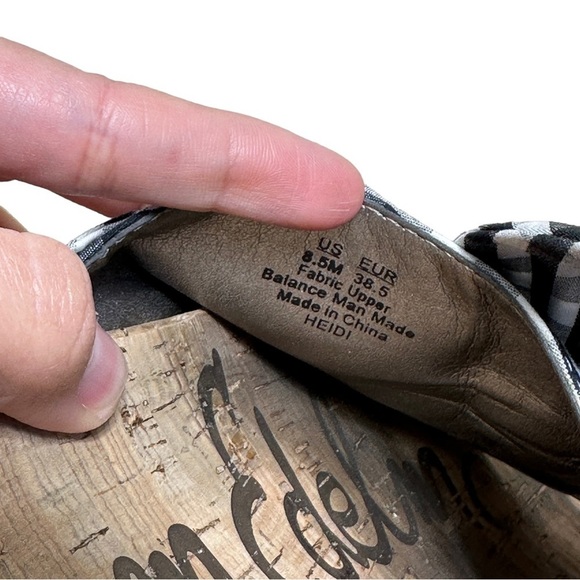 Sam Edelman Black & White Gingham Print Heidi Sandal US 8.5 - Picture 4 of 8